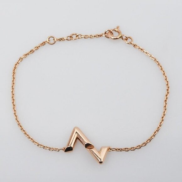 Louis Vuitton 18K Rose Gold LV Upside Down Volt Chain Bracelet - Picture 1 of 9